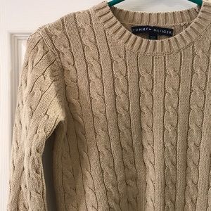 Tommy Hilfiger camel cable knit sweater